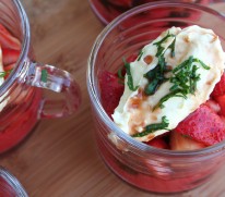 Balsamic Strawberries with Honey-Ricotta Cream