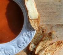 Tomato Bisque with Cheesy Croutons